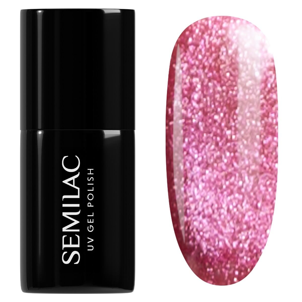 Malinowoczerwony lakier Semilac Magnetic Raspberry cat eye flash