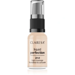 Matujący podkład i korektor 2w1 Claresa Liquid Perfection 102 Warm Medium