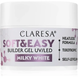 Mlecznobiały żel budujący Claresa Soft & Easy do przedłużania paznokci