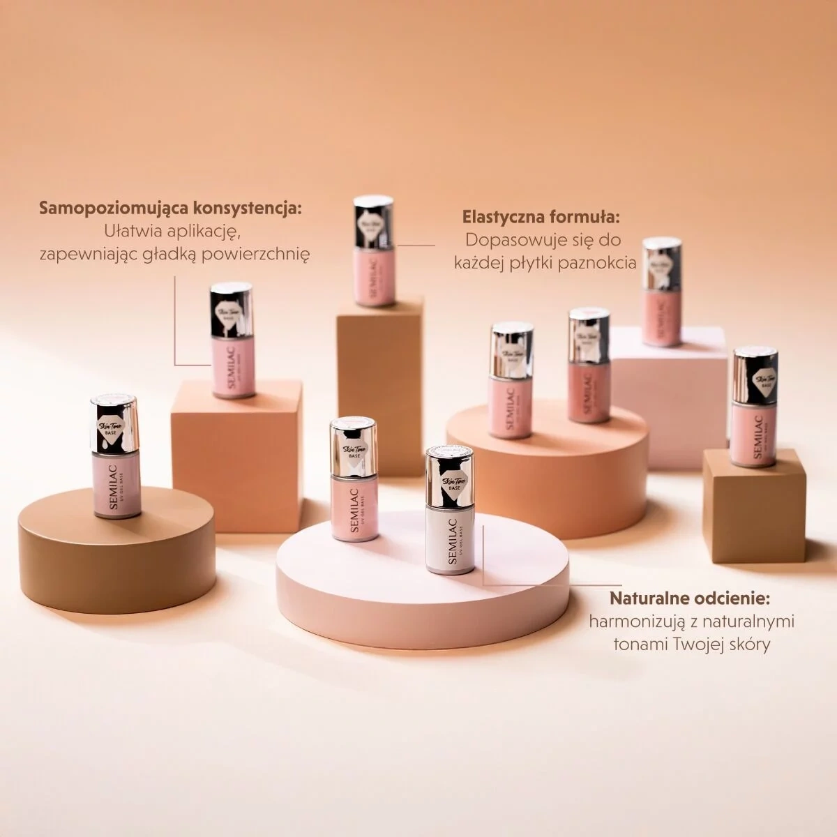 Mlecznoróżowa baza hybrydowa Semilac Skin Tone Cover Base Milky Pink - obrazek 7