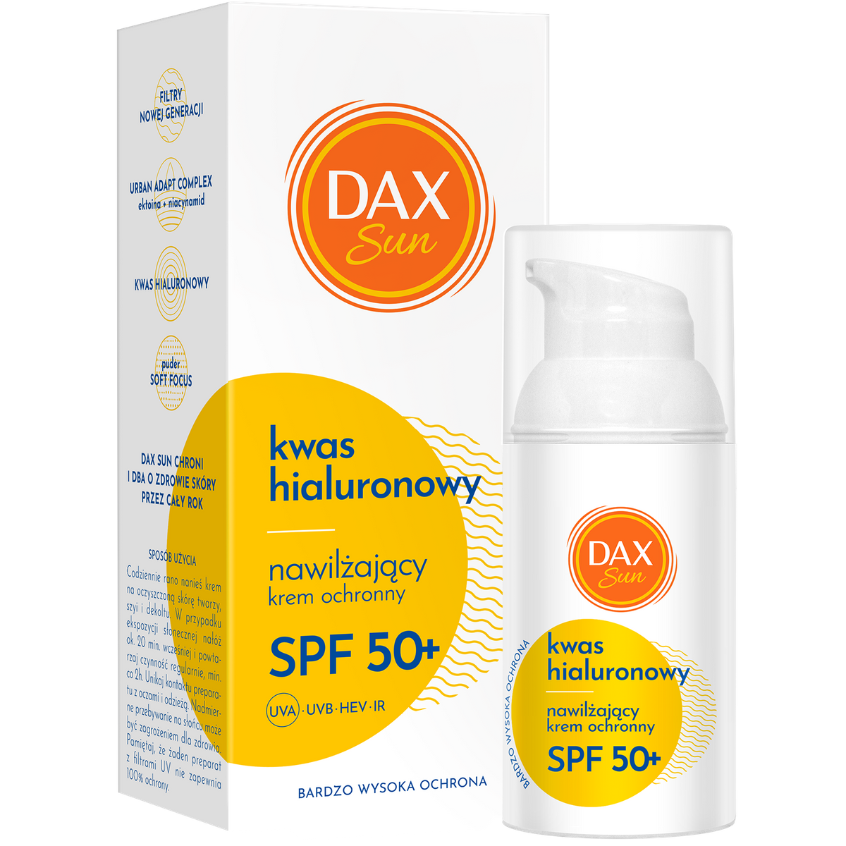 krem SPF 50 z kwasem hialuronowym do twarzy
