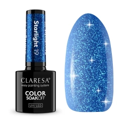 Niebieski lakier Claresa Starlight 19 intensywny flash w sztucznym świetle