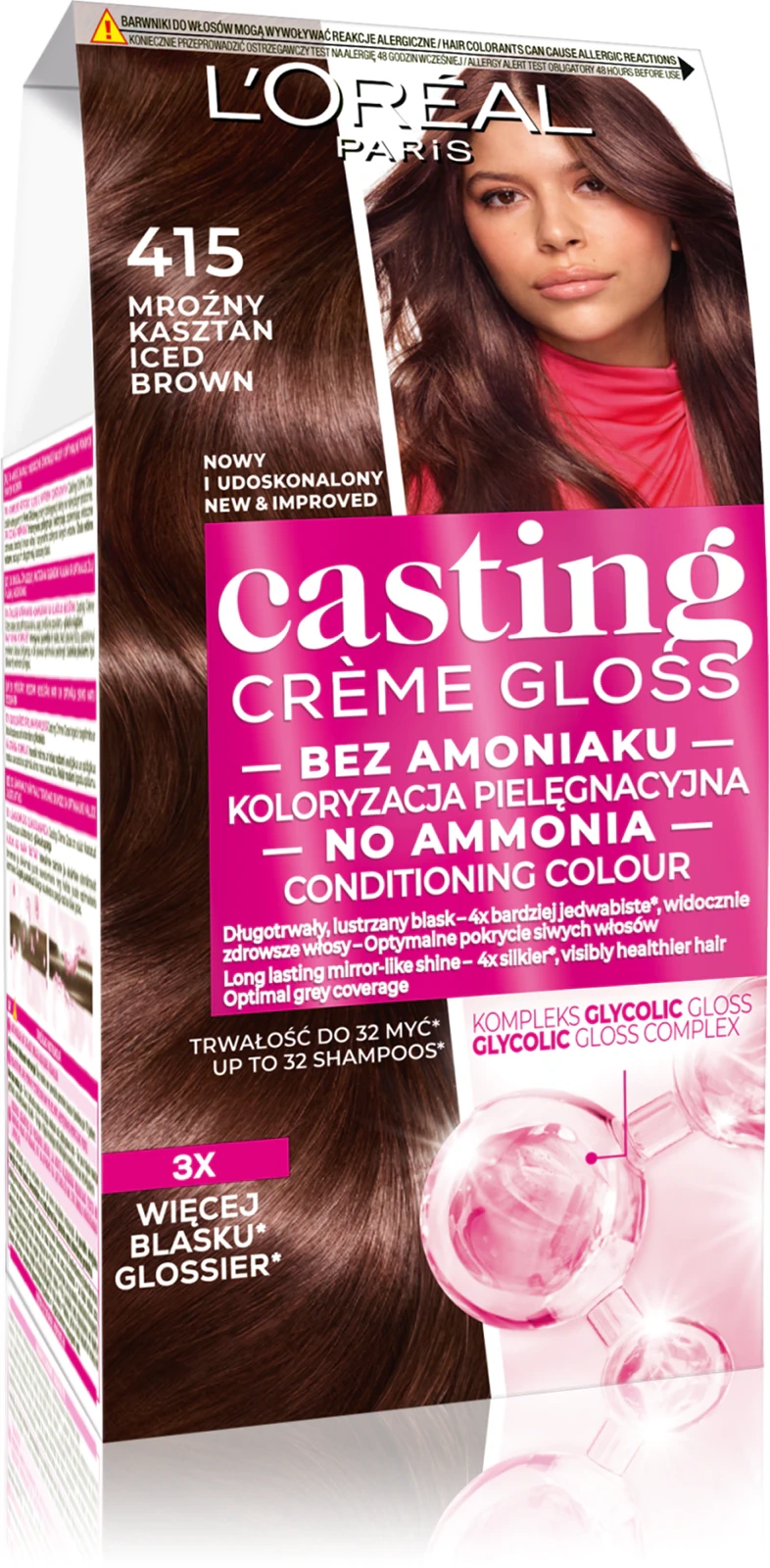 Loreal Casting Creme Gloss farba do włosów Mroźny Kasztan
