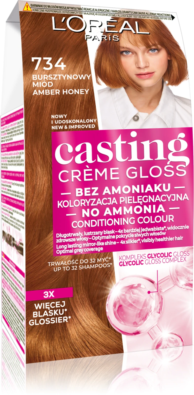 Loreal Casting Creme Gloss farba do włosów Bursztynowy Miód