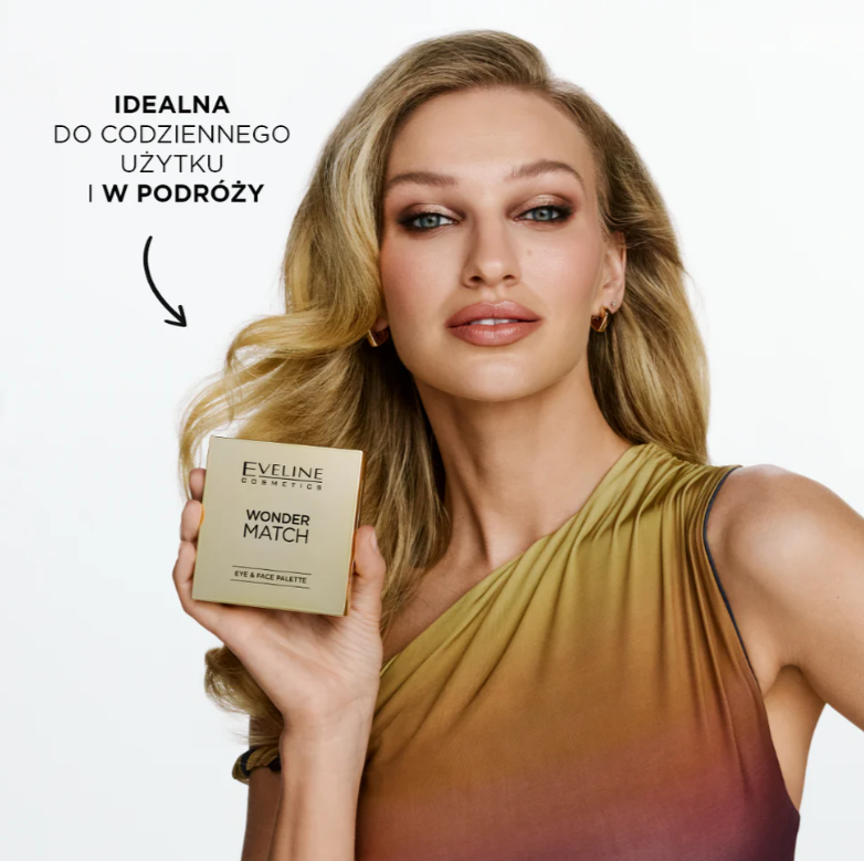 elegancka paleta w złotej kasetce z lusterkiem do podróży