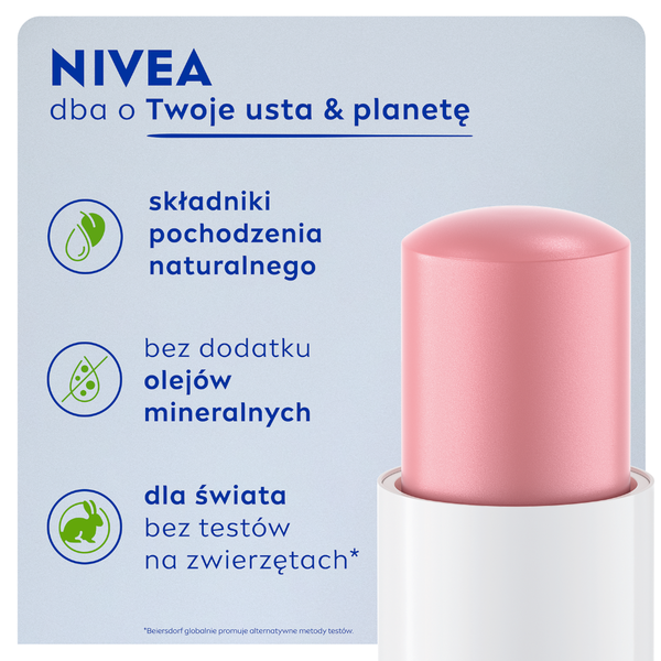 balsam do ust z lekkim różowym kolorem