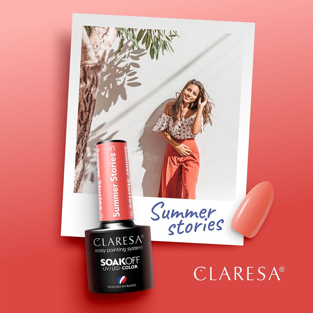 Claresa pomarańczowy lakier hybrydowy Summer Stories
