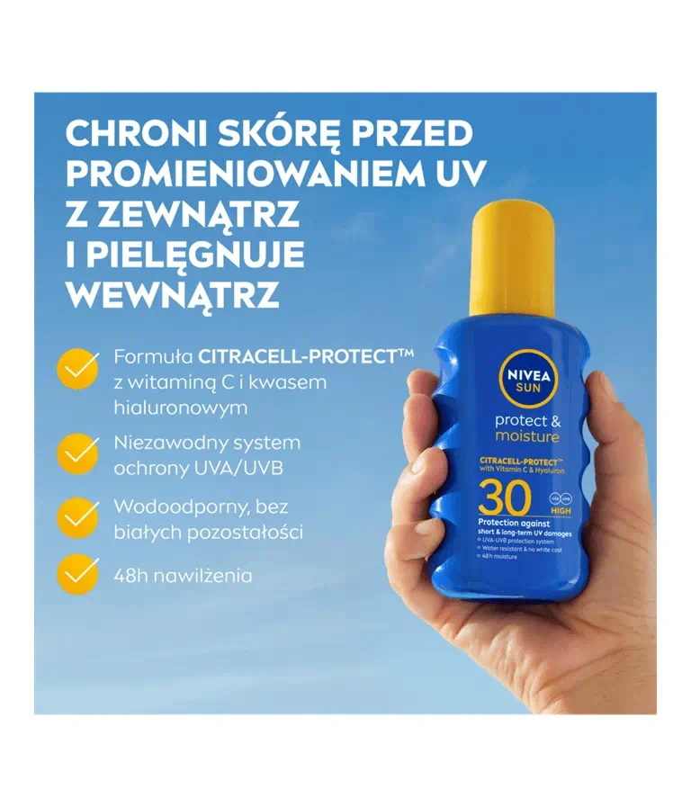 nawilżający spray z filtrem SPF 30