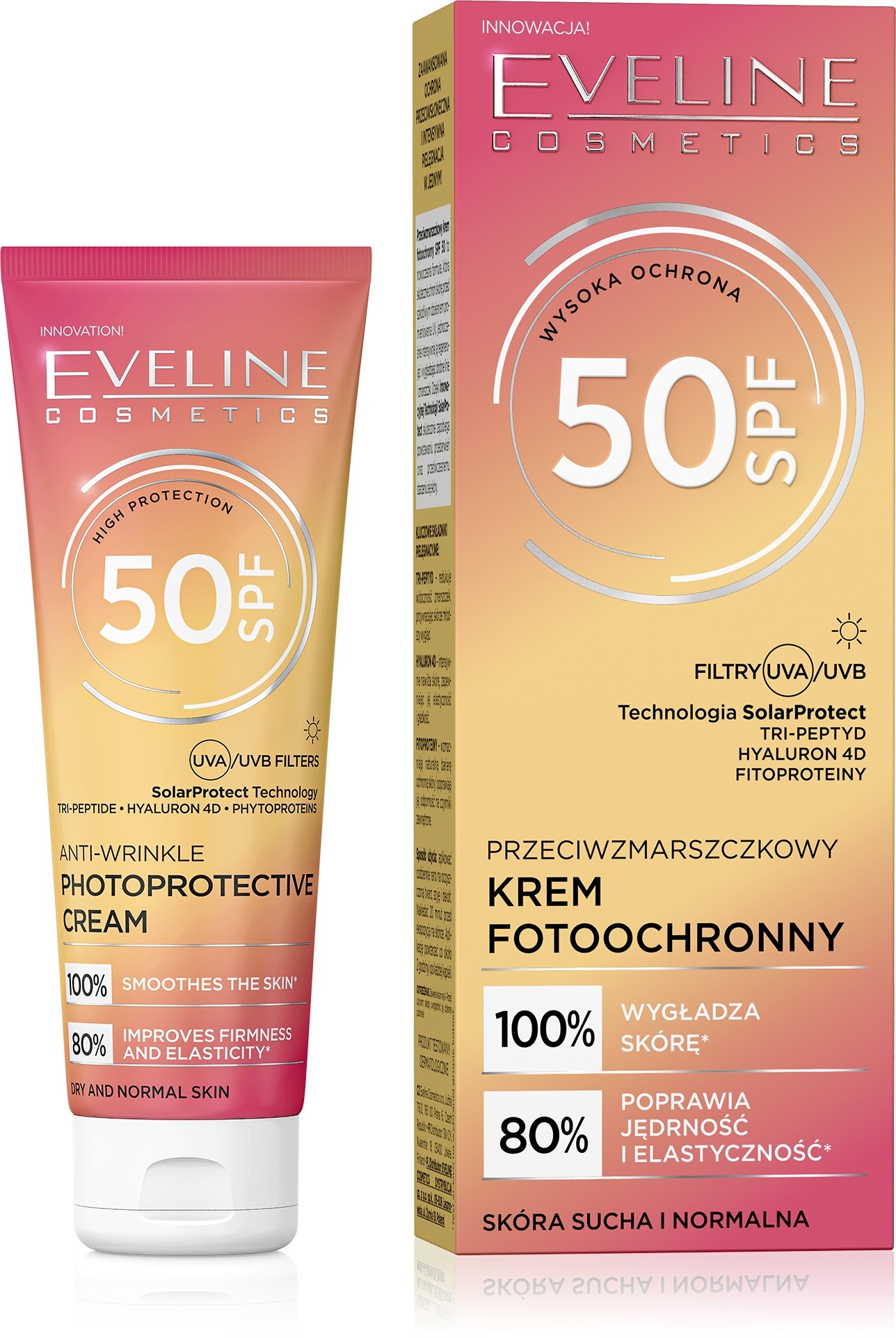 krem przeciwzmarszczkowy SPF 50 do cery suchej Eveline