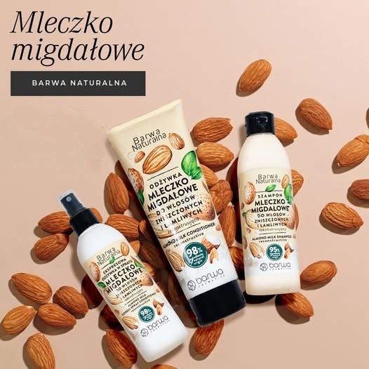Regenerująca odżywka w sprayu do włosów zniszczonych i łamliwych Barwa Naturalna Mleczko Migdałowe - obrazek 4