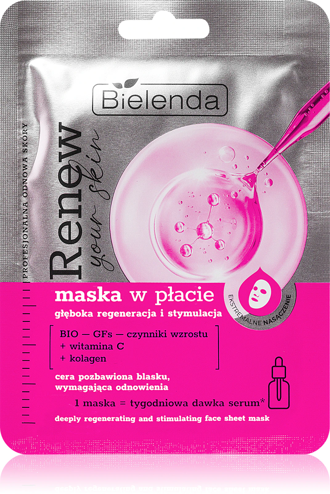 maska w płachcie Bielenda Renew Your Skin do szarej cery