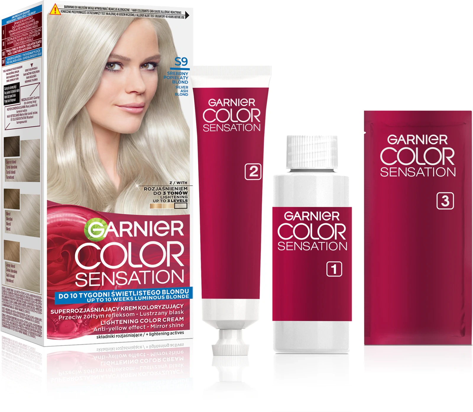Srebrna farba do włosów Garnier Color Sensation S9