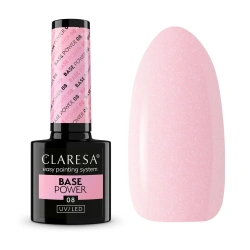 Różowa baza Claresa Base Power 08 perłowy efekt lip gloss nails