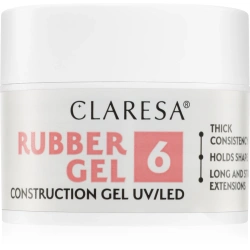 Różowo-beżowy żel budujący Claresa Rubber Gel 6 na tips i szablon