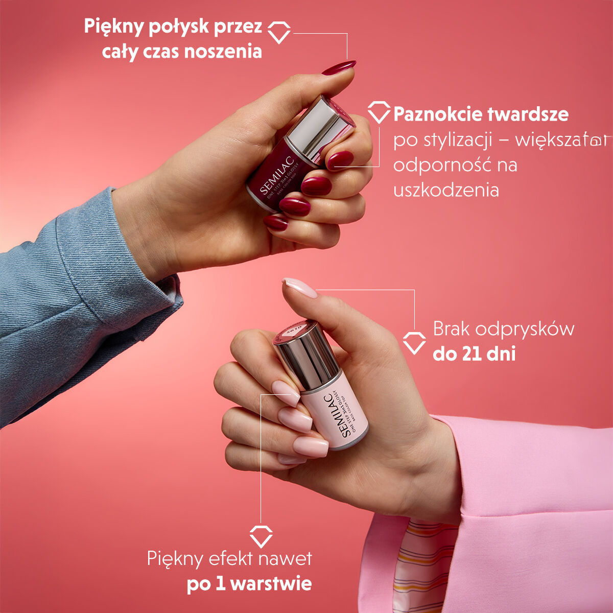 przygaszony różowy lakier hybrydowy 3w1