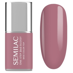 Przygaszony różowy lakier hybrydowy do paznokci Semilac Earth Pink codzienny manicure