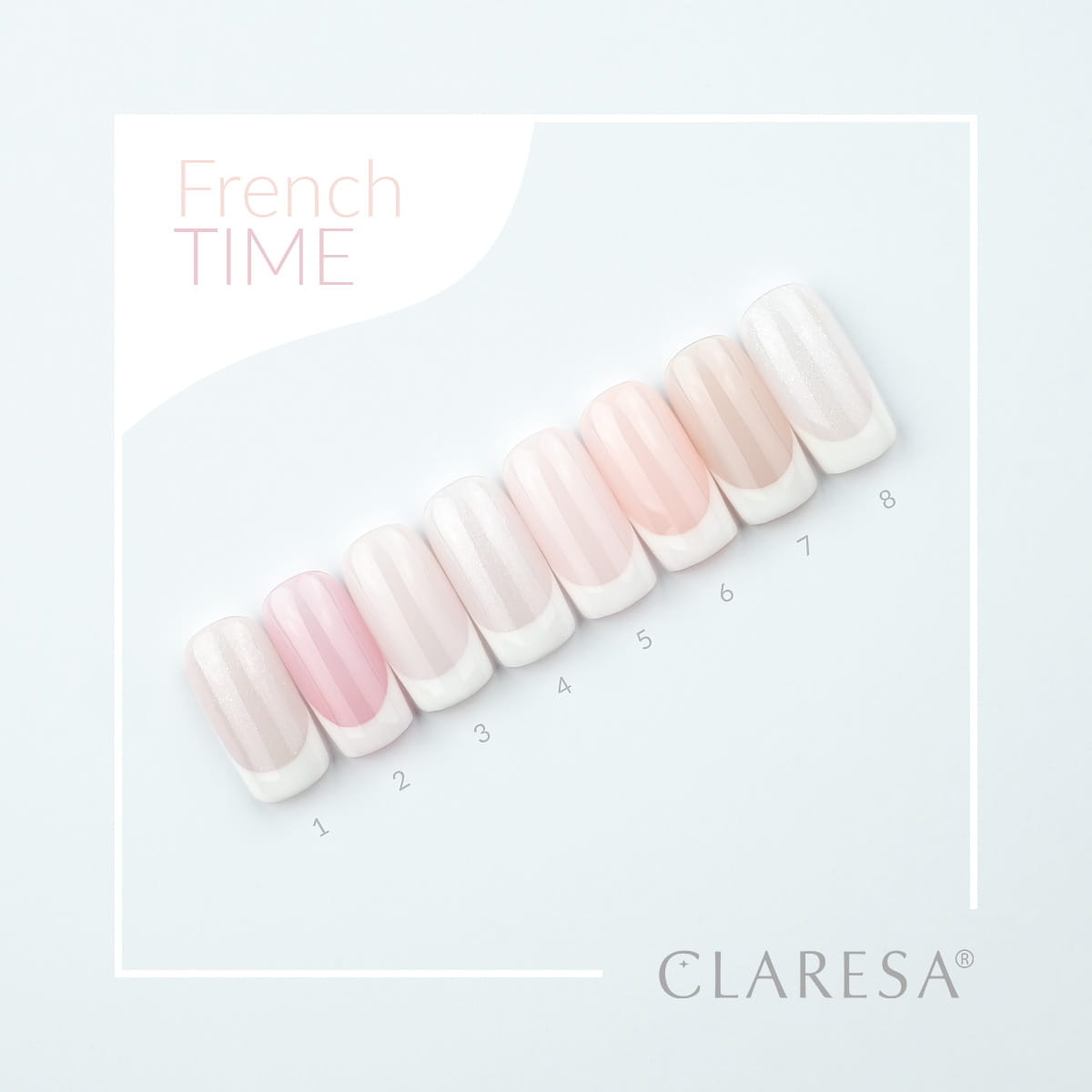 transparentny różowy lakier hybrydowy do french manicure