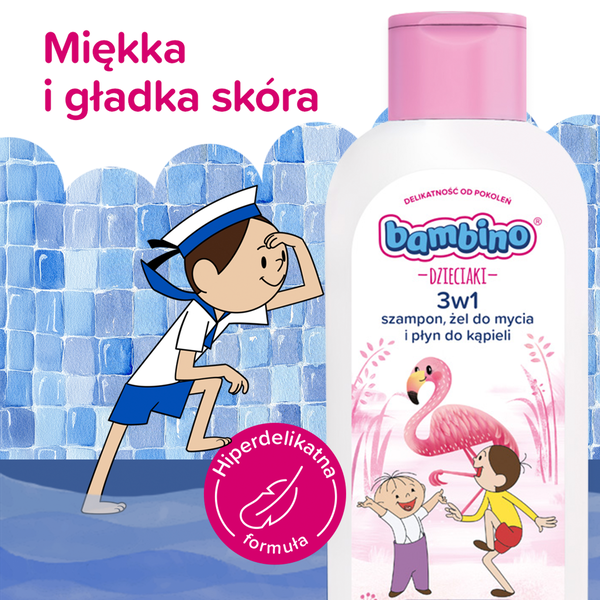 Szampon, żel pod prysznic i płyn do kąpieli 3w1 dla dzieci Bambino Dzieciaki Bolek i Lolek Flaming - obrazek 8