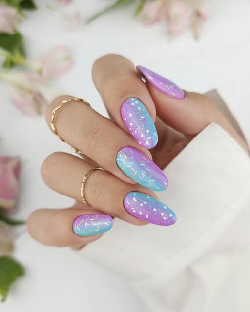 top hybrydowy z efektem candy rainbow