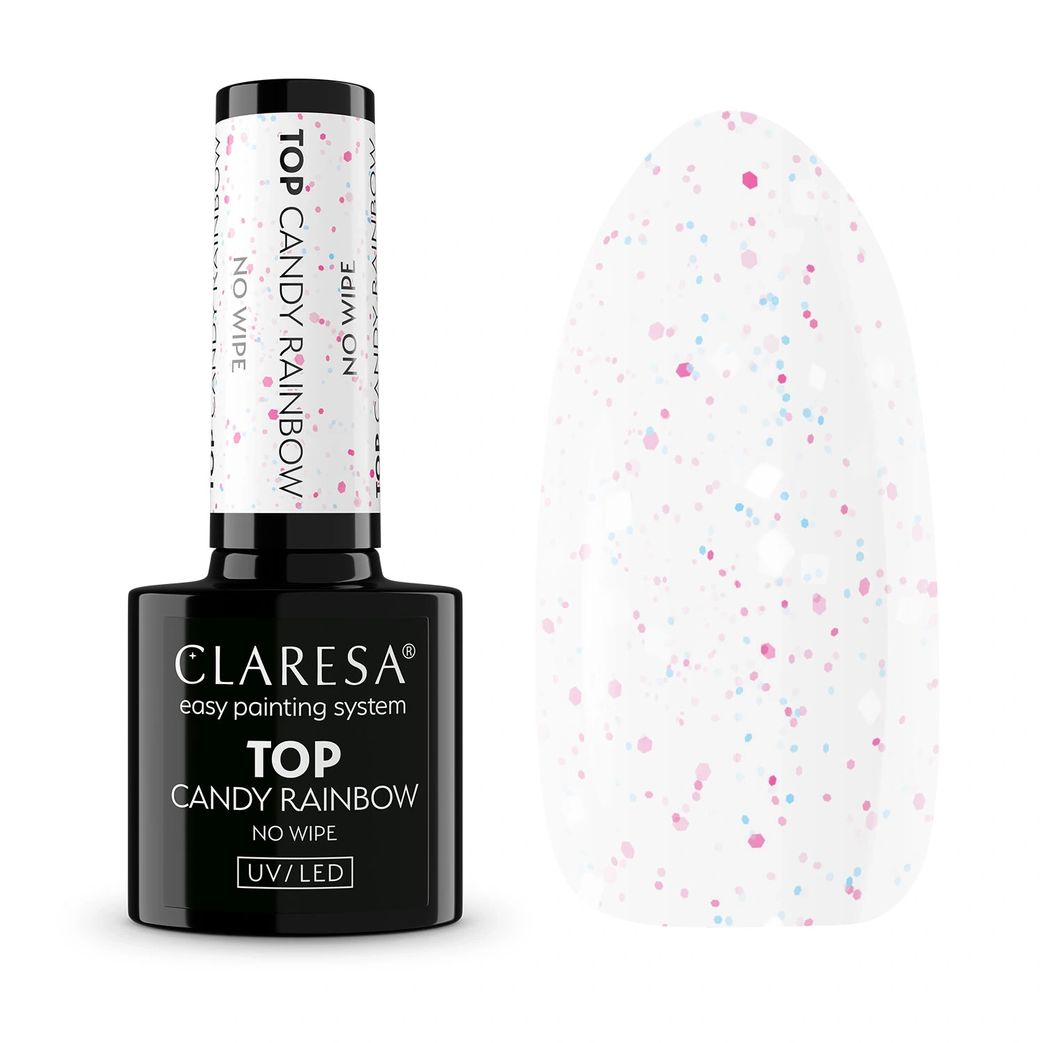 Top Claresa Candy Rainbow pastelowe konfetti kolorowe drobinki