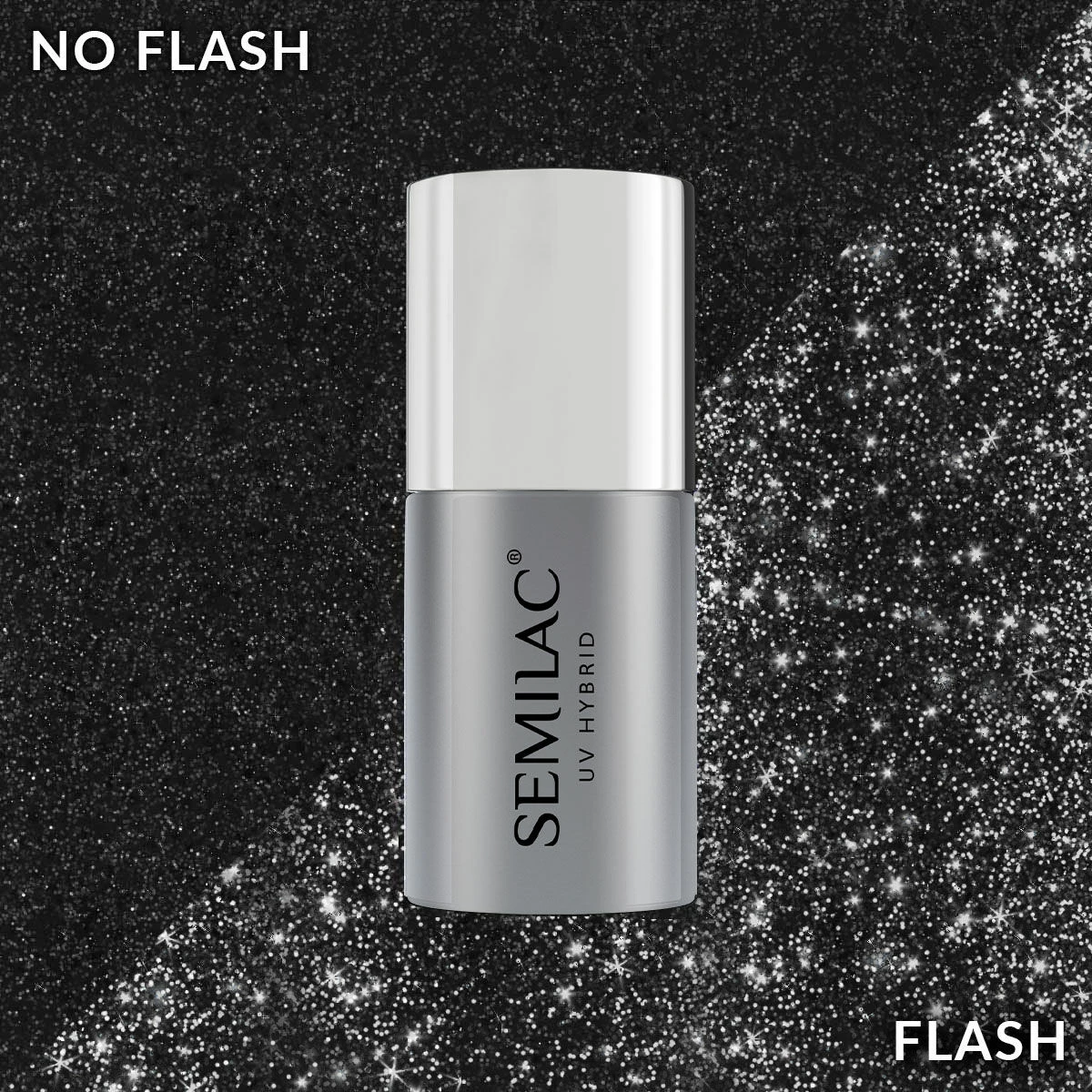 top hybrydowy ze srebrnym efektem flash