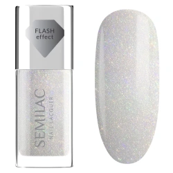 Lakier do paznokci Semilac Holo Flash srebrny holograficzny efekt flash