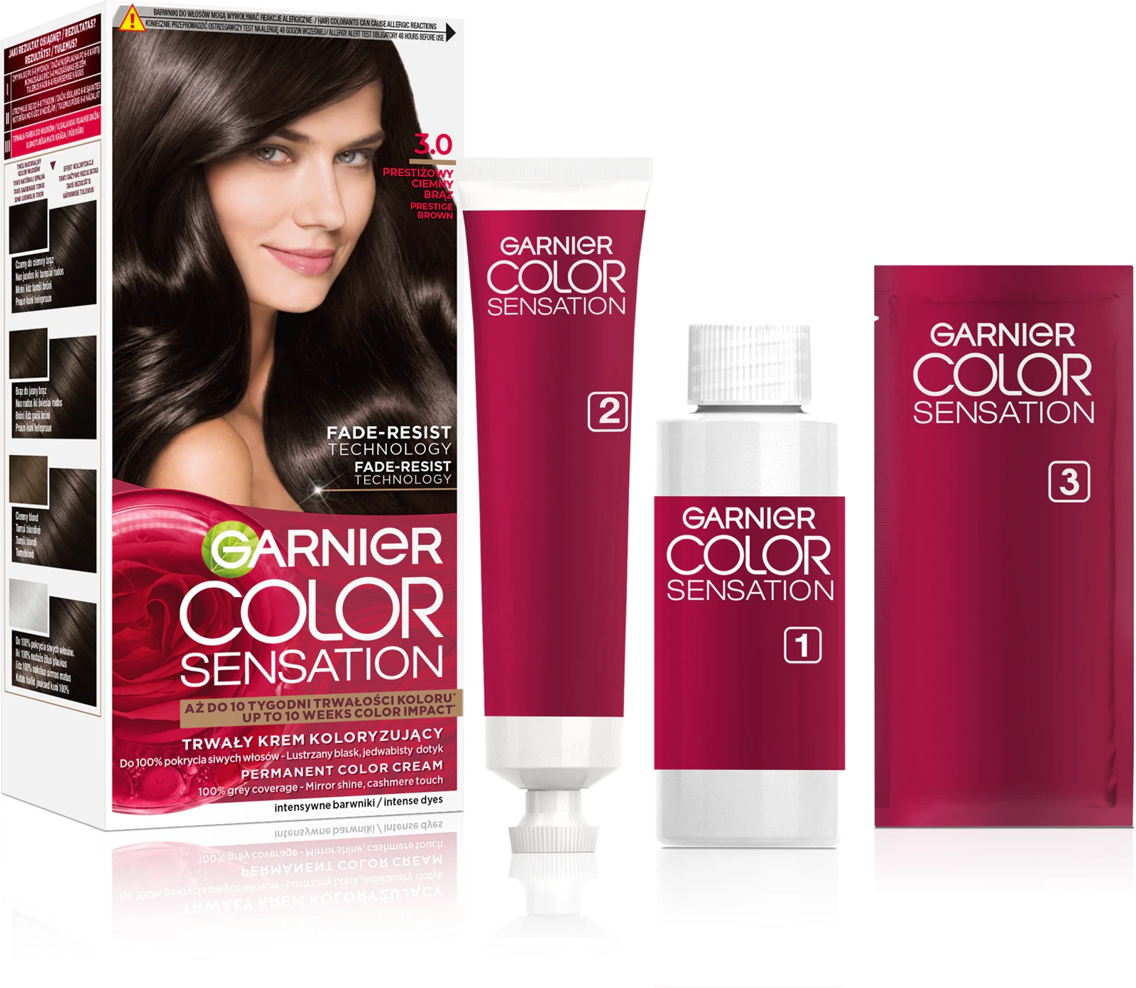 Brązowa farba Garnier Color Sensation 3.0 do siwych włosów