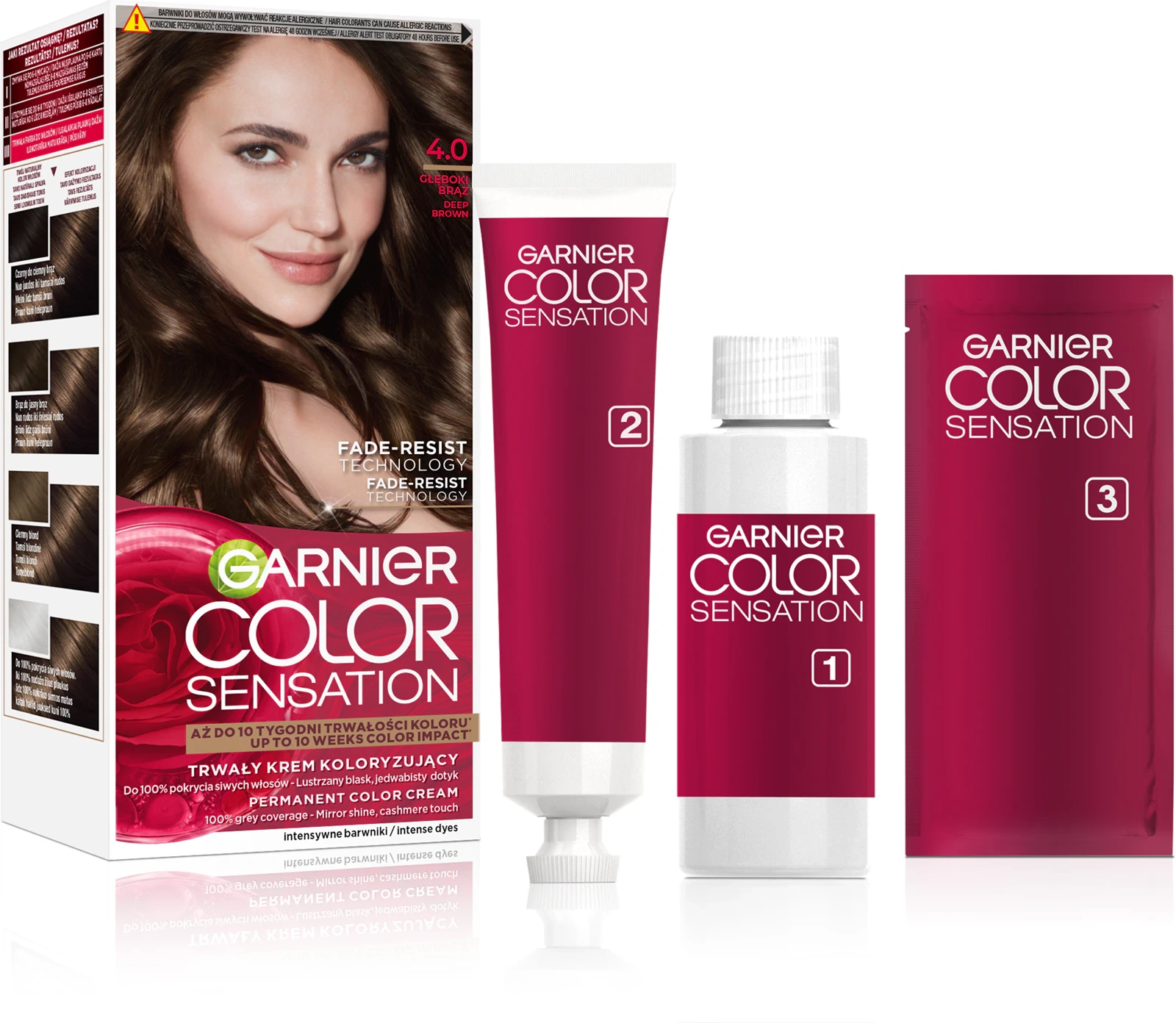 Brązowa farba do włosów Garnier Color Sensation 4.0