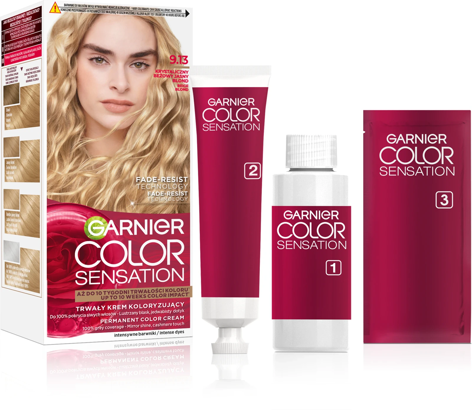 Farba Garnier Color Sensation 9.13 kryjąca siwe włosy