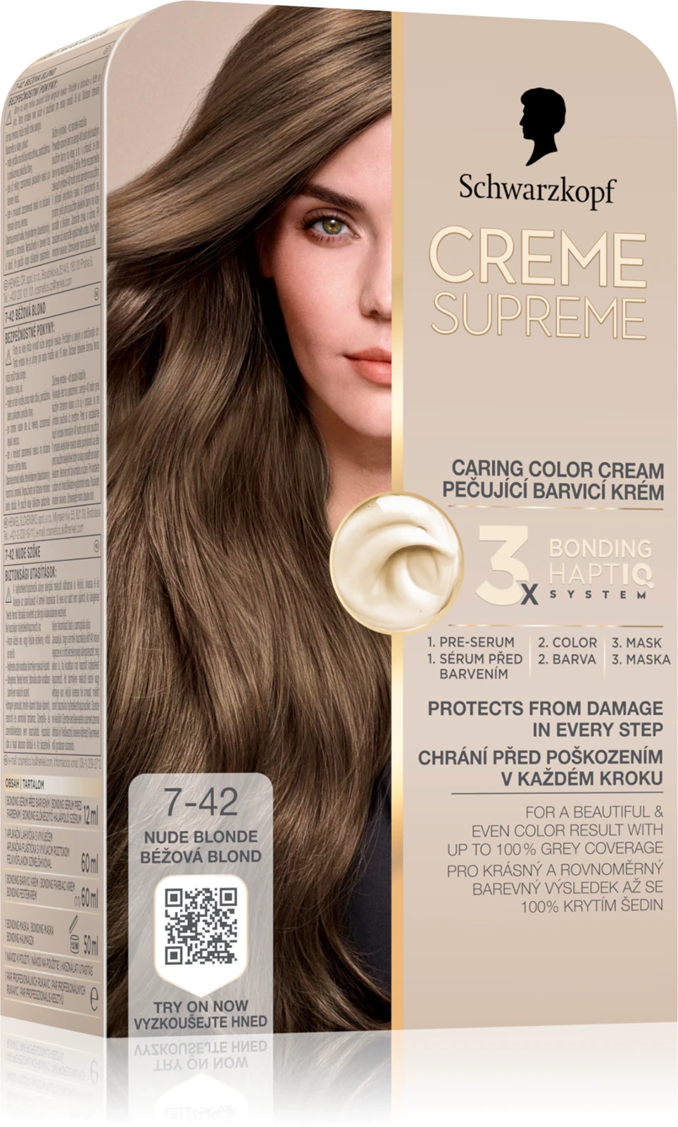 Schwarzkopf Creme Supreme 7.42 farba do włosów Beżowy Blond