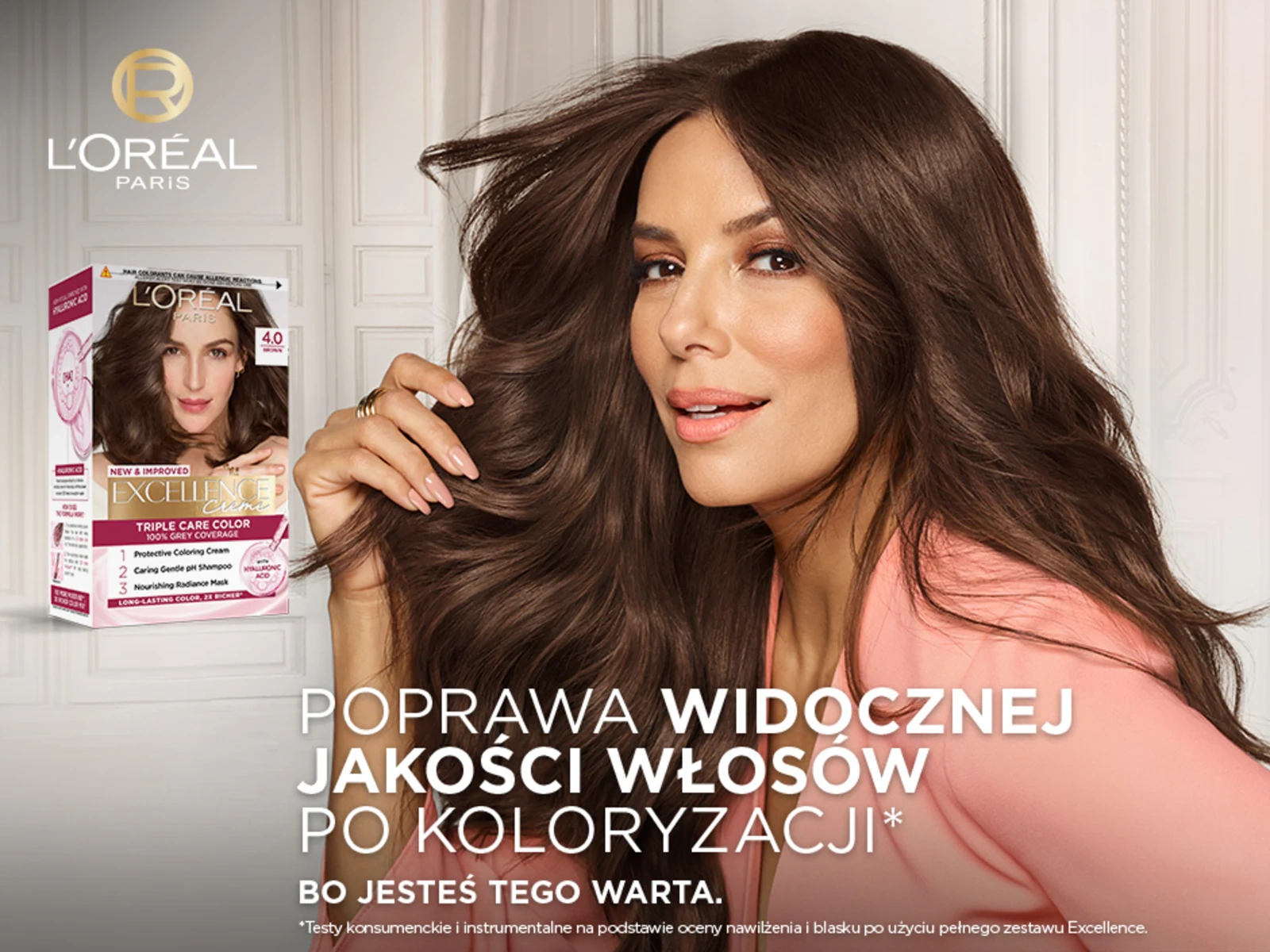 Trwała farba do włosów z kwasem hialuronowym Loreal Excellence Creme 8.13 Perłowy Beż - obrazek 3