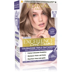 Loreal Excellence Creme 8.11 farba do włosów Ultrapopielaty Jasny Blond