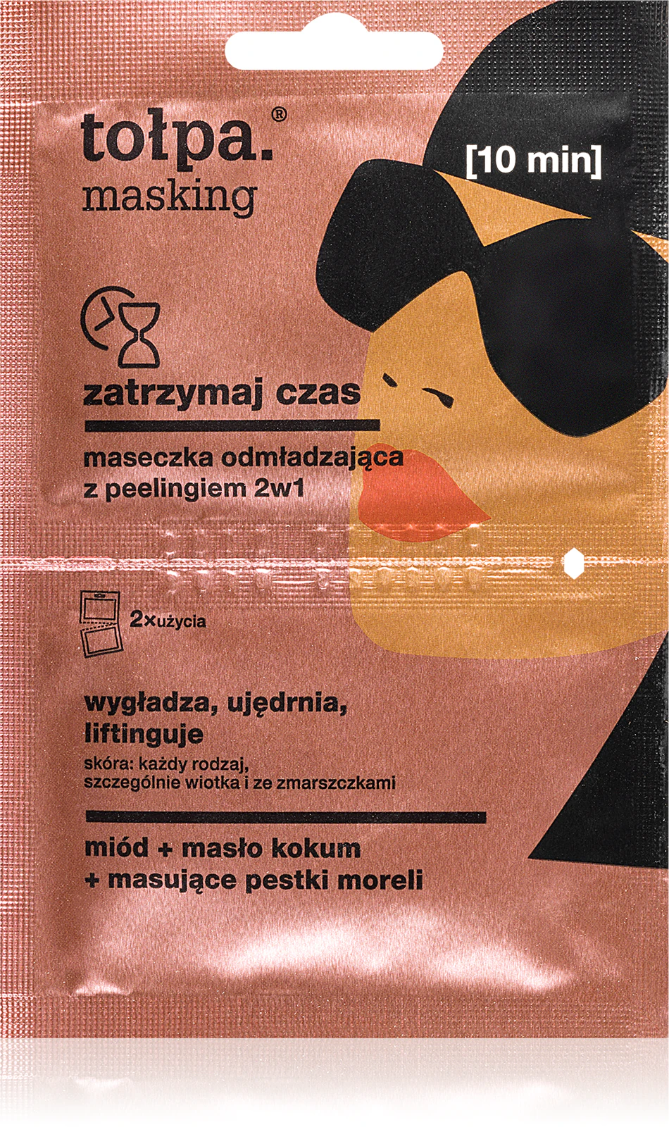 maseczka z peelingiem na zmarszczki Tołpa Masking zatrzymaj czas