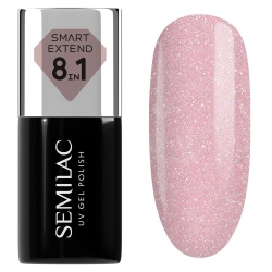 Różowa baza Semilac Smart Extend 805 Glitter Dirty Nude Rose z brokatem