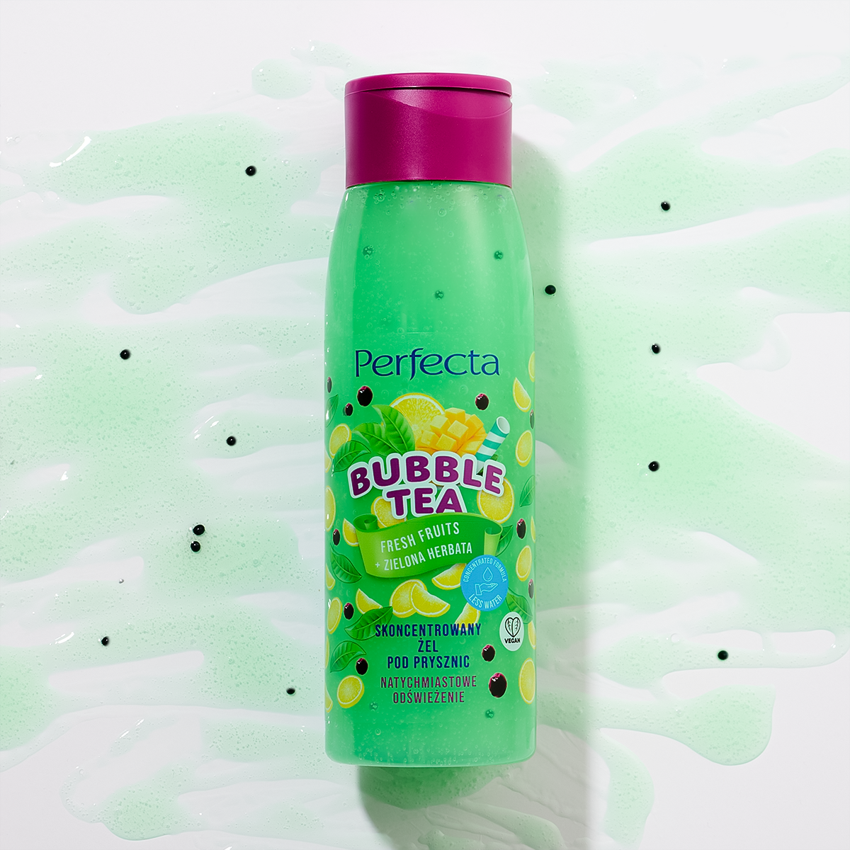 Żel pod prysznic Perfecta Bubble Tea Fresh Fruits + Zielona Herbata - obrazek 4