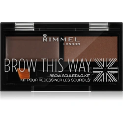 Zestaw do stylizacji brwi Rimmel Brow This Way 003 Dark Brown