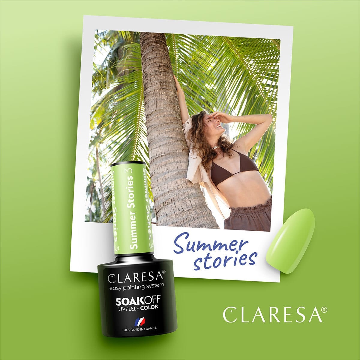 Claresa zielony lakier hybrydowy Summer Stories