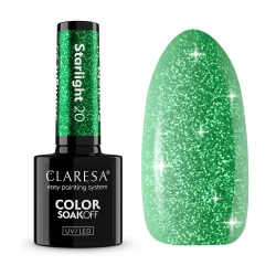 Zielony lakier Claresa Starlight 20 efekt flash w sztucznym świetle