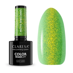 Zielony lakier Claresa Unicorn Glow 2 złote refleksy efekt kameleona