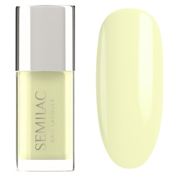 Maślany żółty lakier do paznokci Semilac Butter Yellow pastelowy manicure