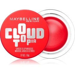 Matowy kremowy róż do ust i policzków w musie Maybelline Cloudtopia 03 Divine Crimson