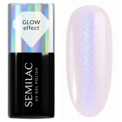 Lakier Semilac Milky Blue Glow clean nails i optyczne rozjaśnienie płytki