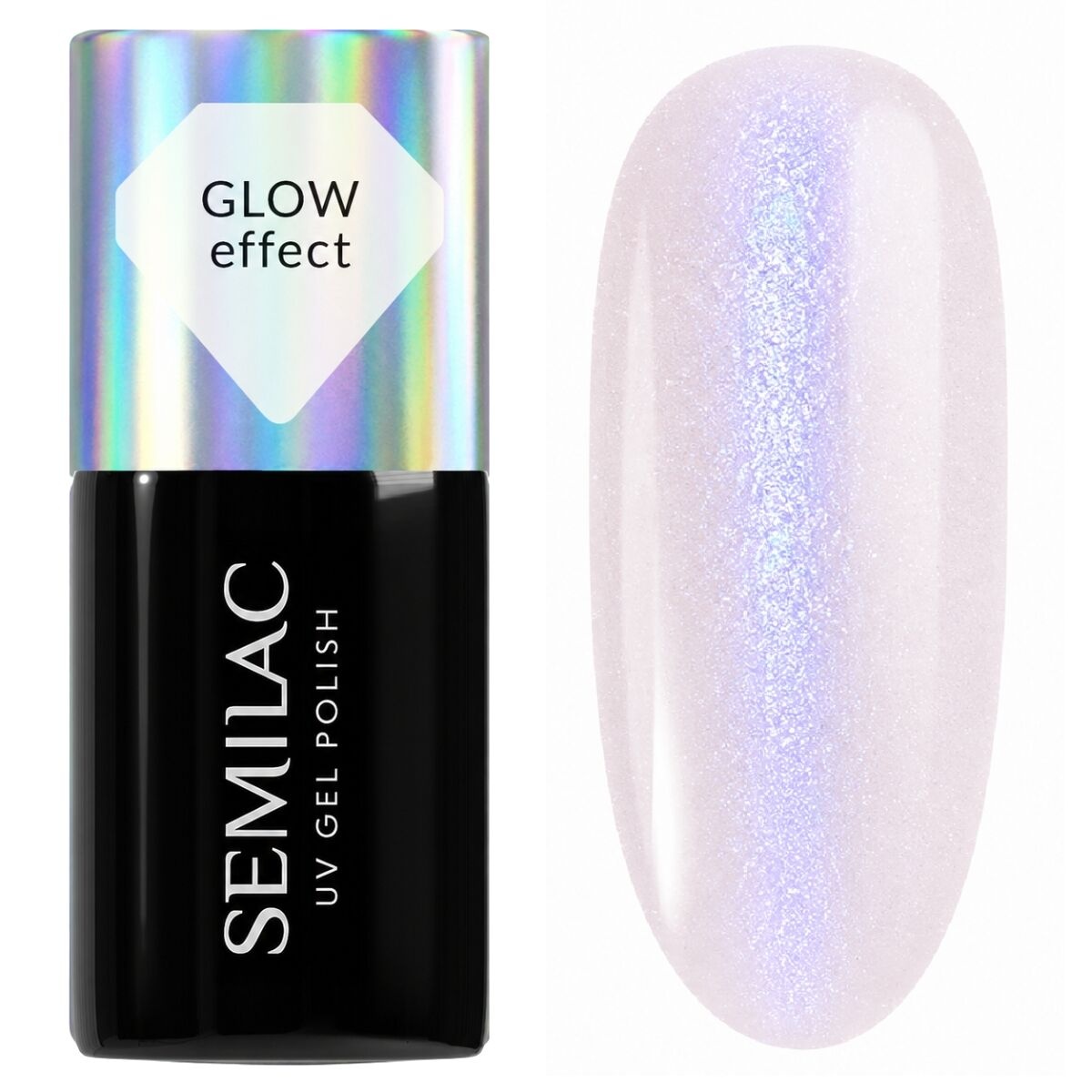 Lakier Semilac Milky Blue Glow clean nails i optyczne rozjaśnienie płytki