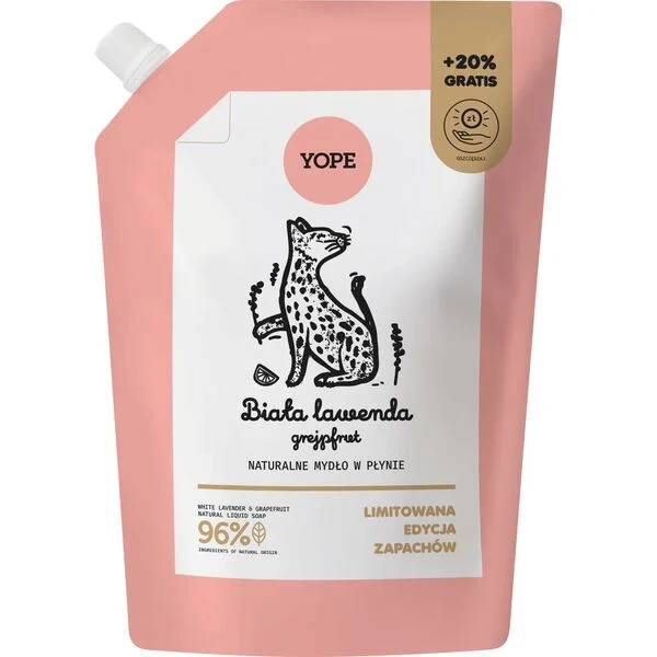 naturalne mydło Yope biała lawenda grejpfrut refill
