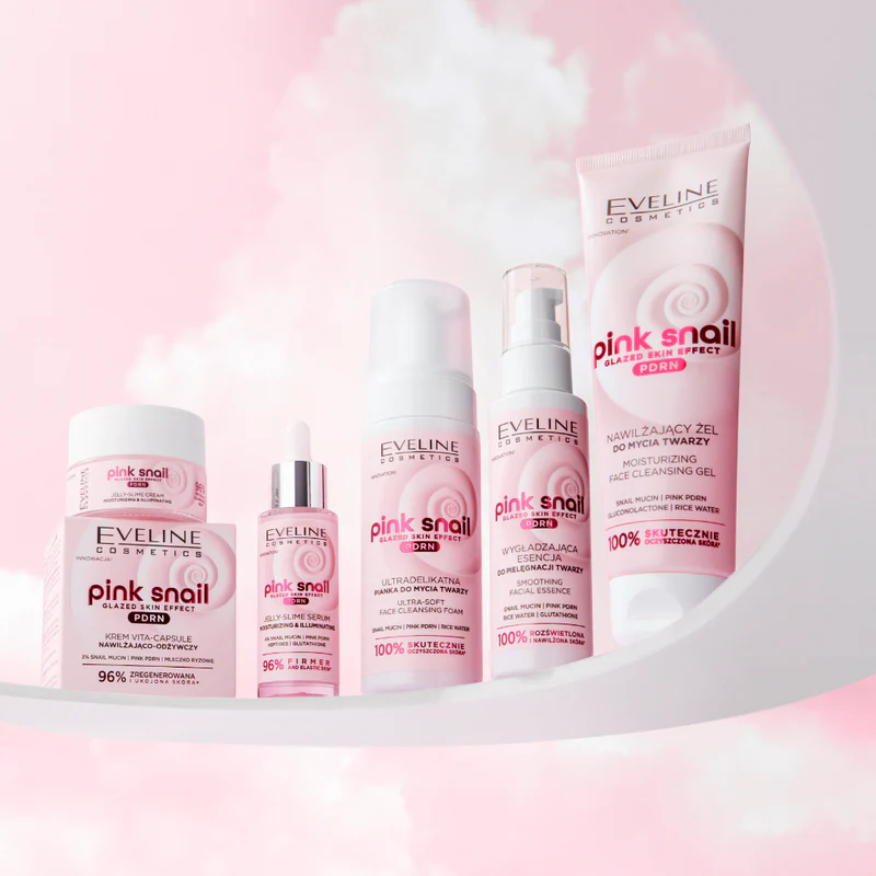 Nawilżająco-rozświetlające serum do twarzy Jelly Slime do cery odwodnionej Eveline Pink Snail - obrazek 13