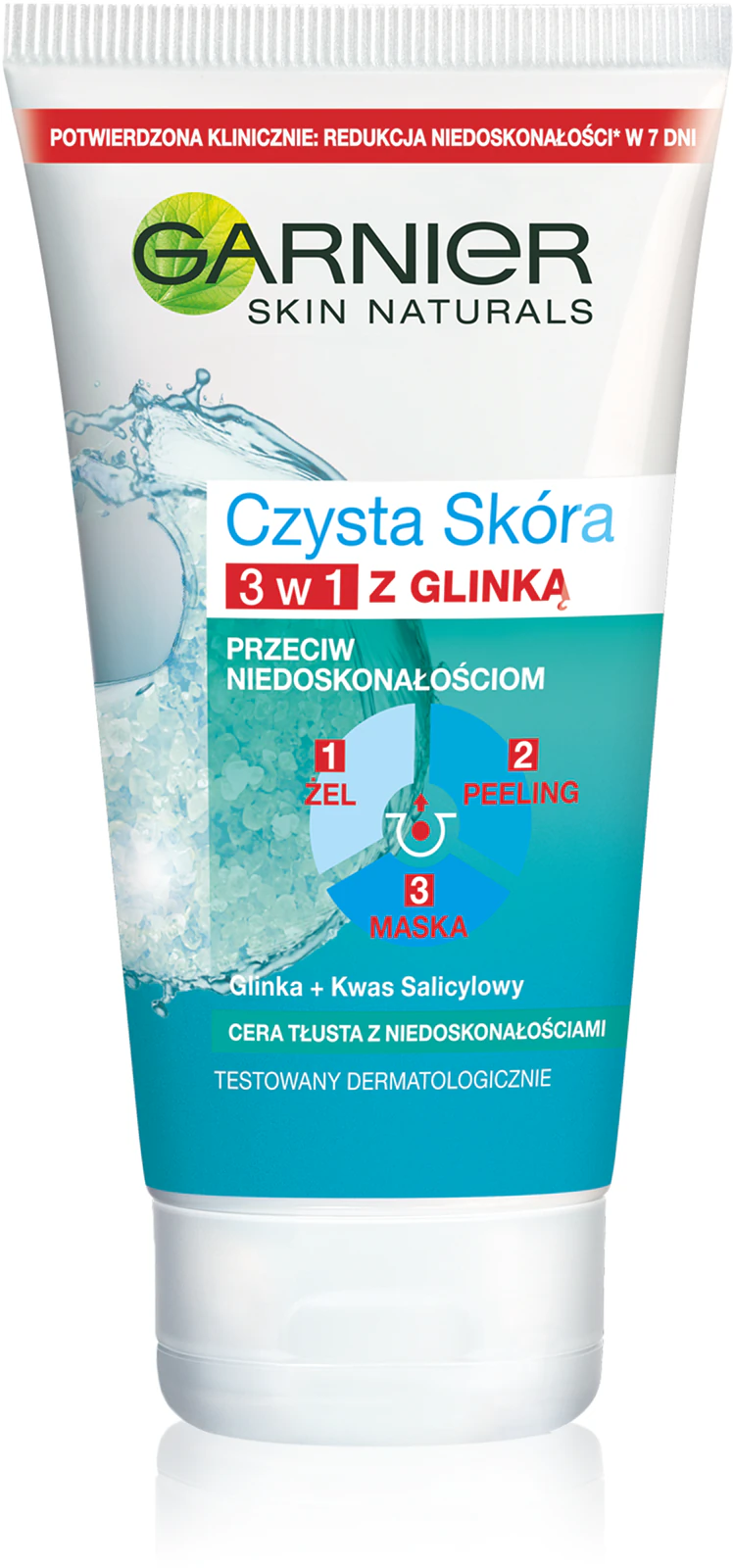 żel do mycia twarzy Garnier Czysta Skóra 3w1 z glinką