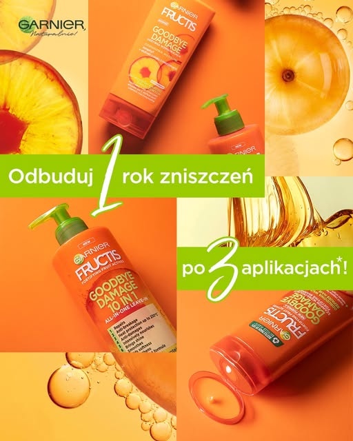 Odbudowująca odżywka z keratyną do włosów bardzo zniszczonych Garnier Fructis Goodbye Damage - obrazek 9