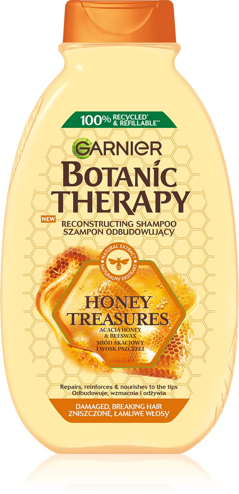 szampon Garnier Honey Treasures do bardzo zniszczonych włosów