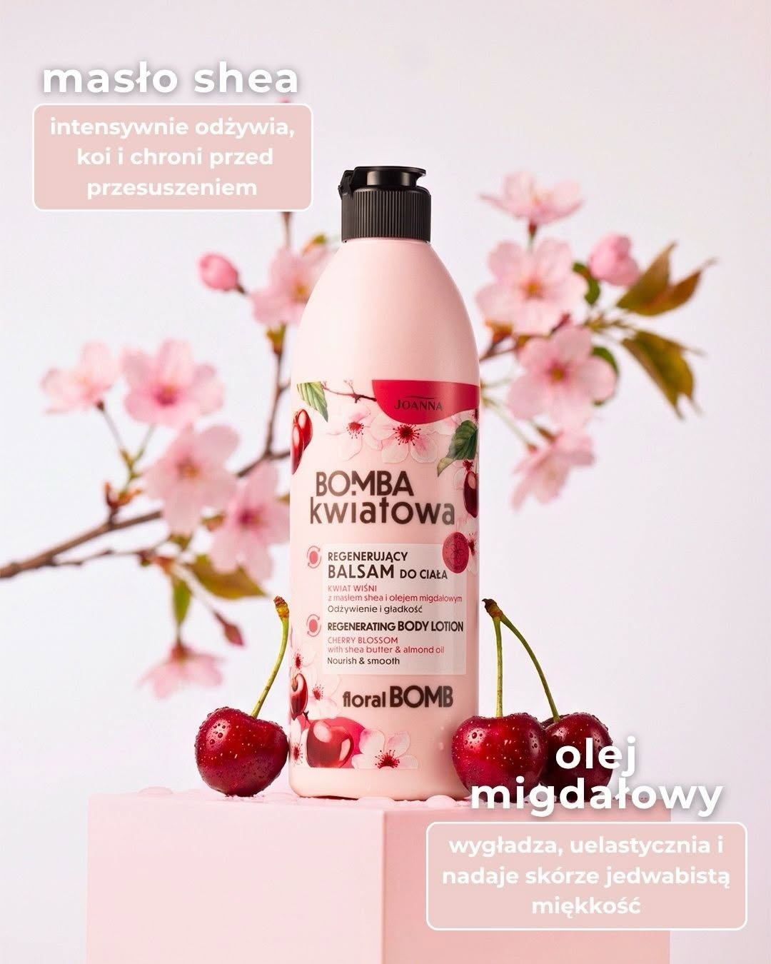 balsam do ciała o zapachu kwiatu wiśni