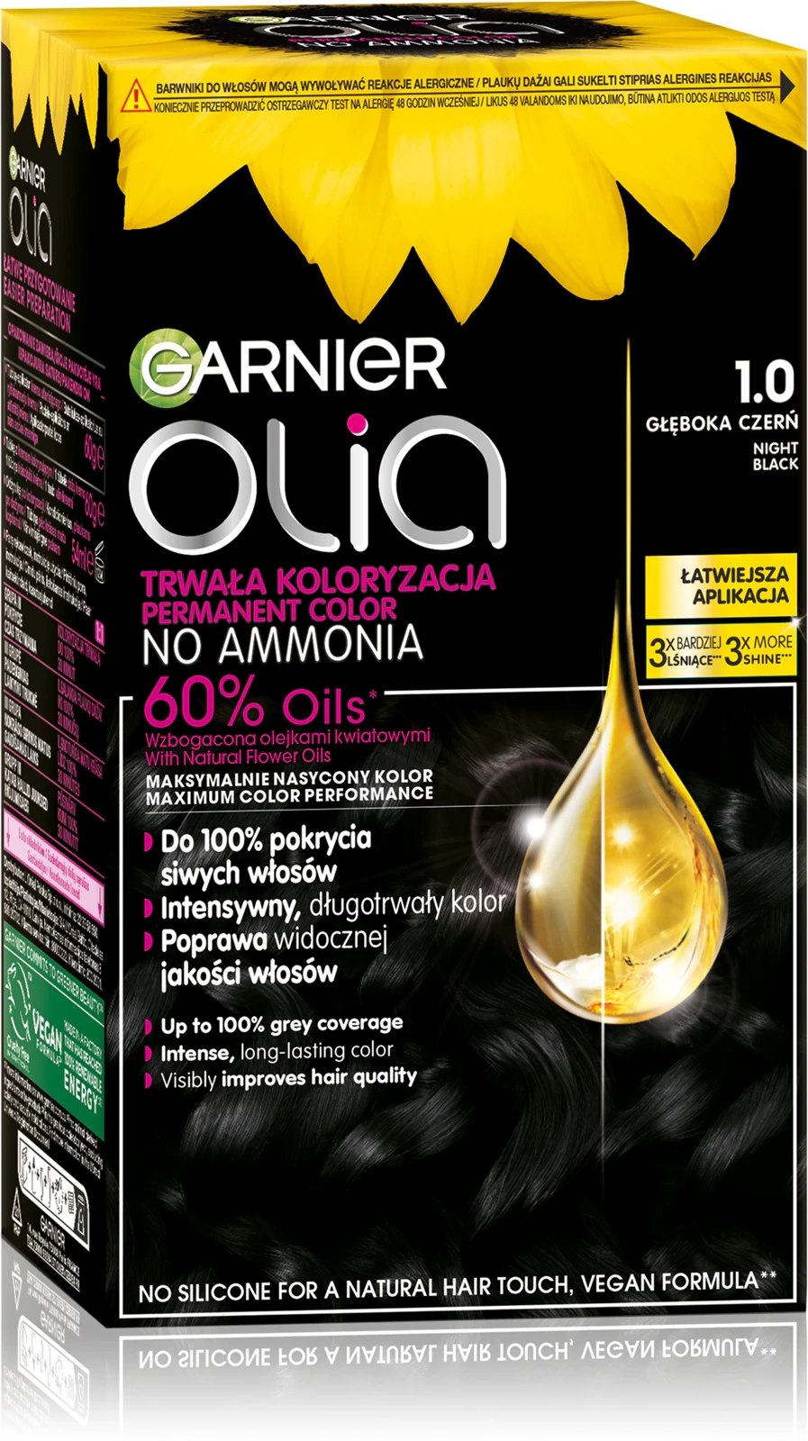 Farba Garnier Olia bez amoniaku do siwych włosów